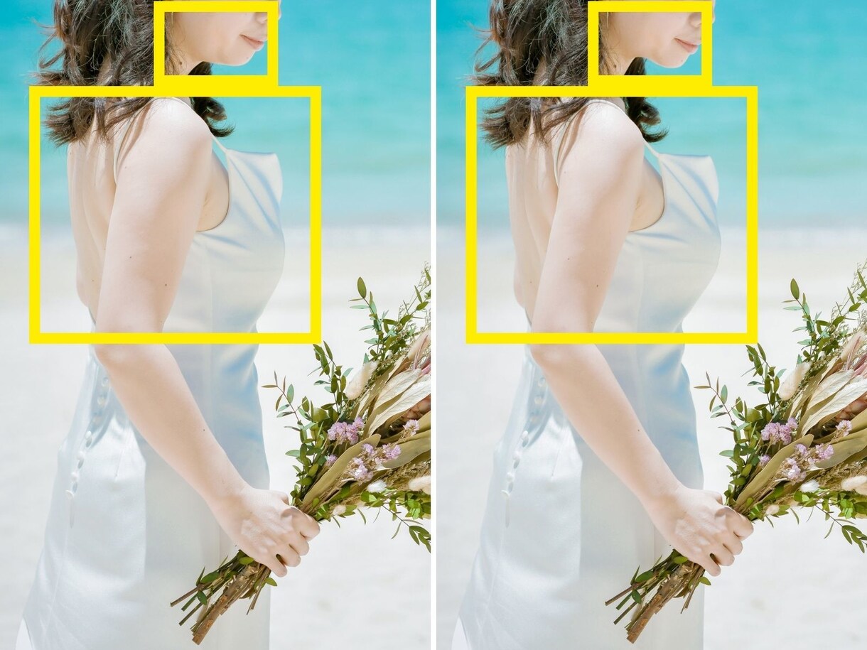 ウェディングフォトの人物写真レタッチします 10枚から対応♪ 痩身、シワ消し、美肌、バストアップなど イメージ1