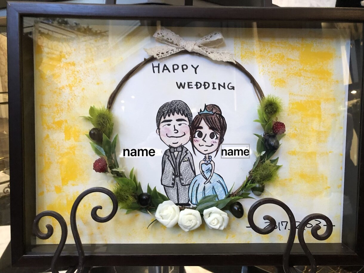 似顔絵、結婚式用のウェルカムボード作成します 皆さまの笑顔をお届けします☺️ イメージ4