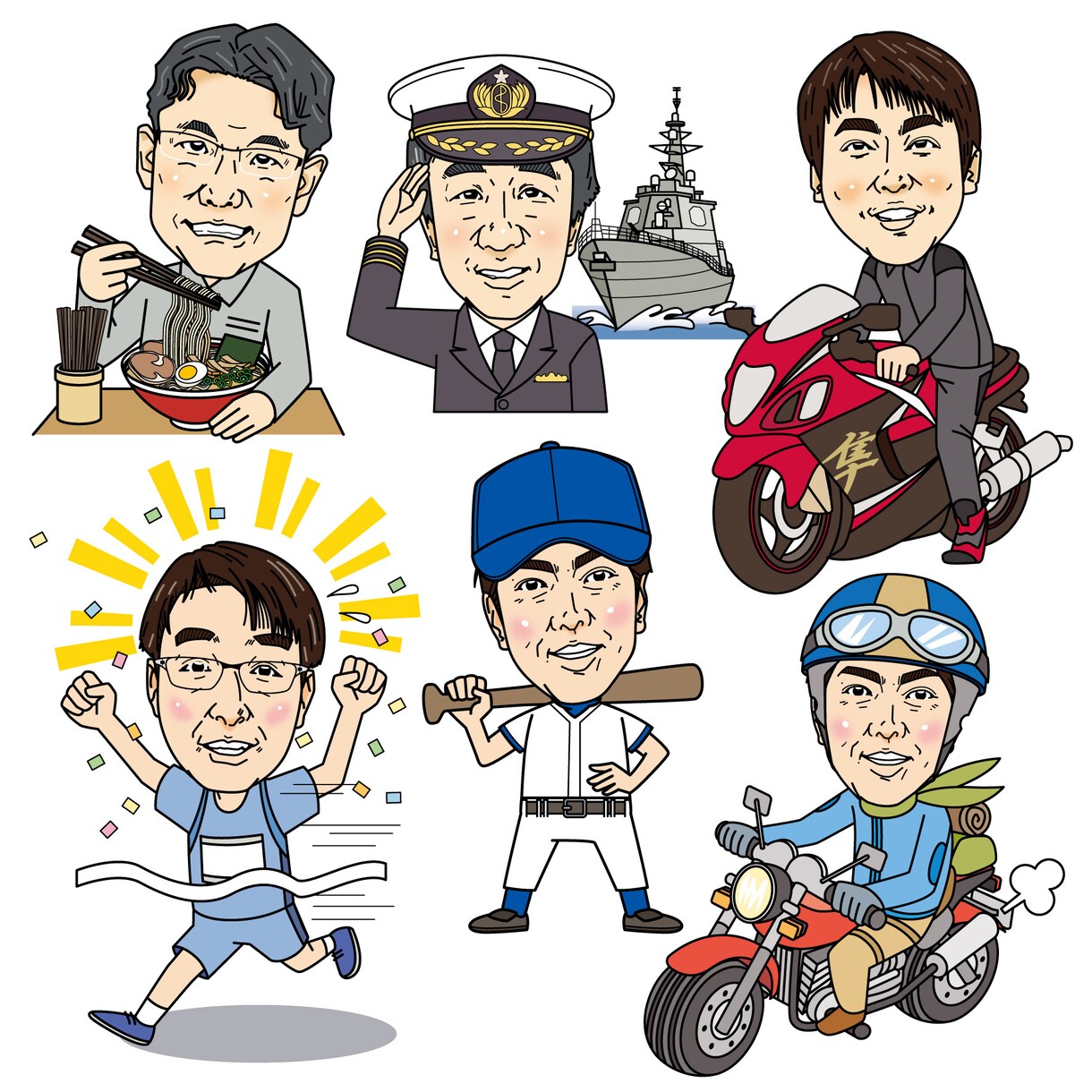 名刺、アイコン、贈り物用似顔絵、イラスト作成します 誇張は控えめでそっくりな似顔絵やポップなイラストを描きます イメージ5
