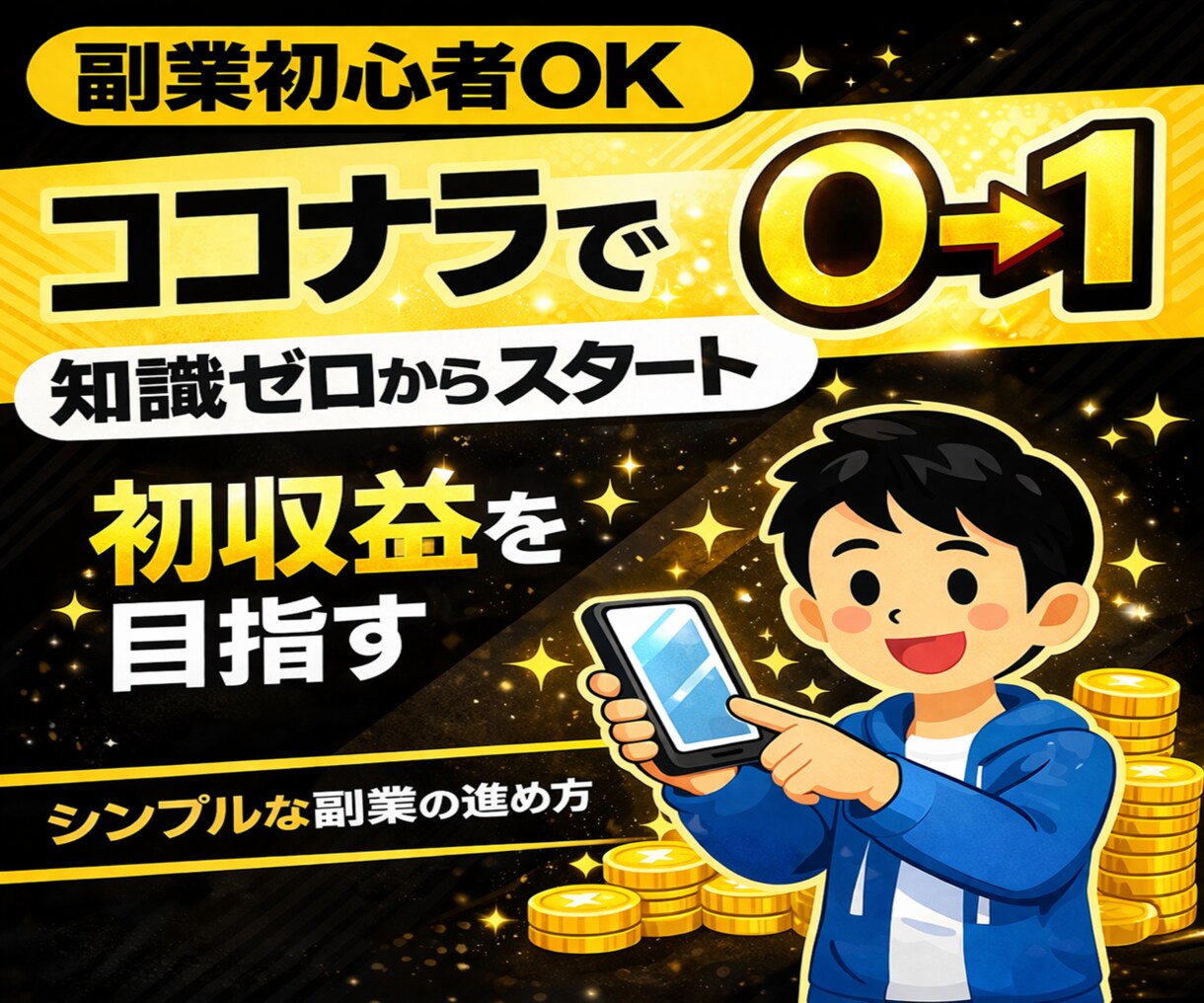 0→1を目指すシンプルな副業の進め方を教えます 副業初心者OK｜誰でも出来る優しい副業。 イメージ1