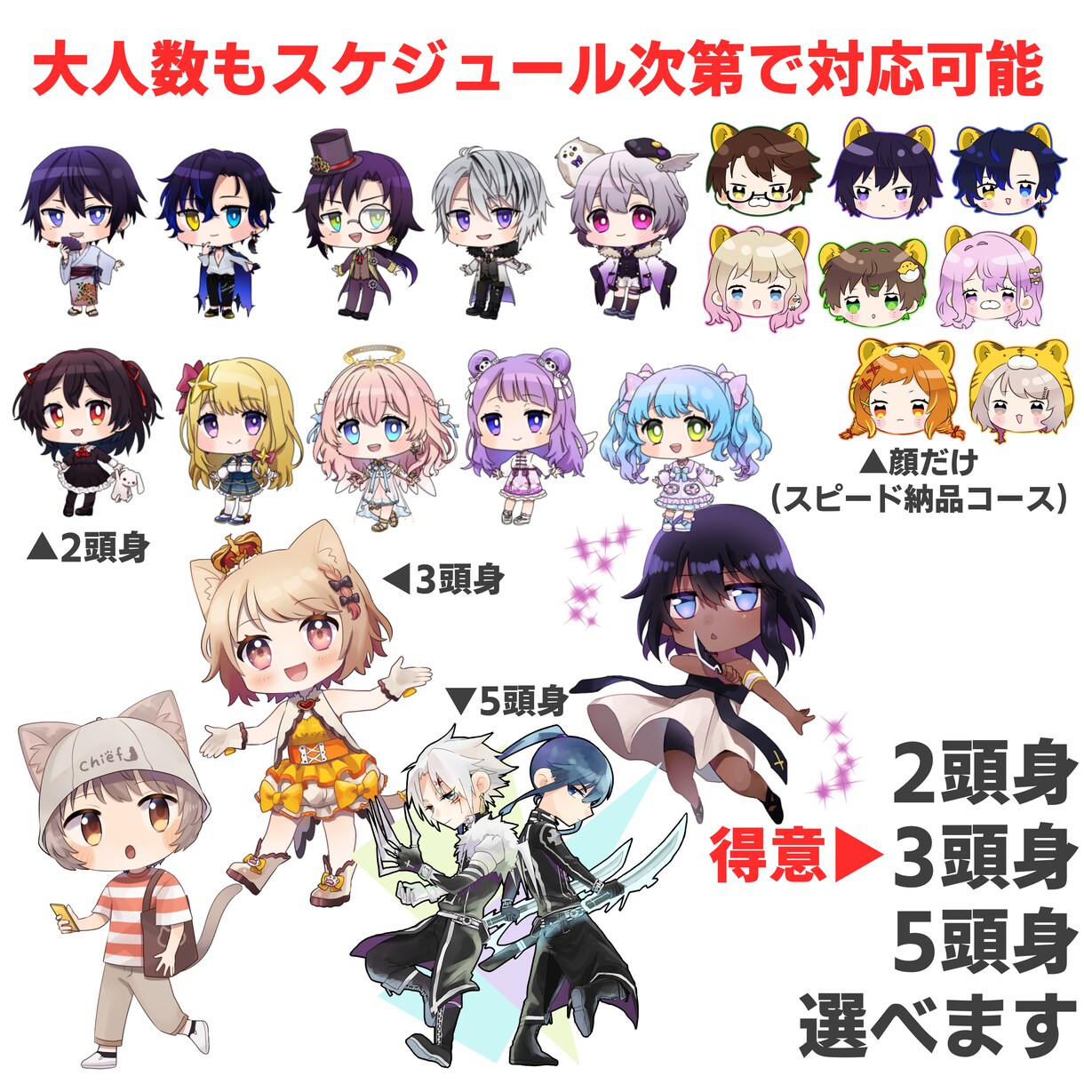 SD/デフォルメキャライラスト制作します グッズにおすすめ！商用利用OK イメージ3