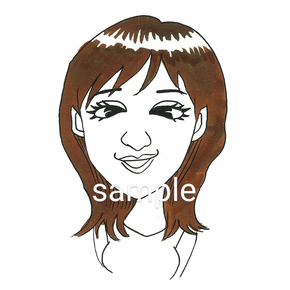 ＴＶチャンピオン優勝者がシンプル似顔絵を描きます アイコン/名刺 に最適！可愛くて面白い 線画タッチの似顔絵♪ イメージ2