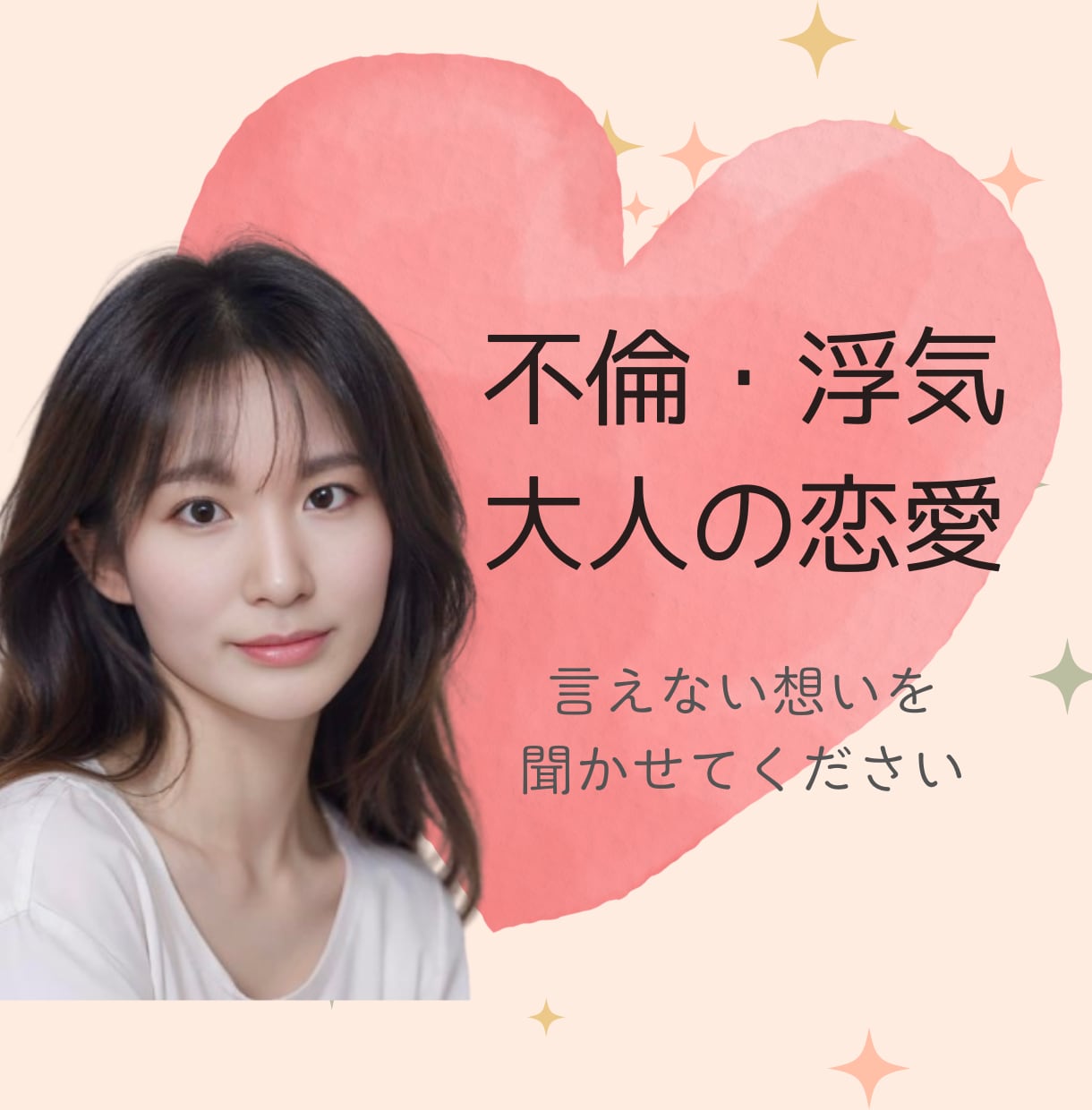 人には言えない恋愛の悩みに寄り添います 浮気/不倫/相手の気持ち/今後のこと…不安を全部吐き出そう イメージ1