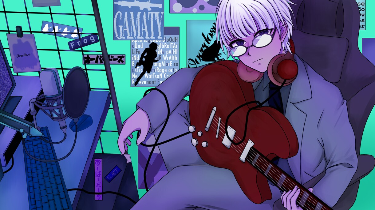 アイコン/サムネ/歌ってみたMV用イラスト描きます 商用利用可能！キレイ～カッコイイ系のイラストはおまかせを！ イメージ7