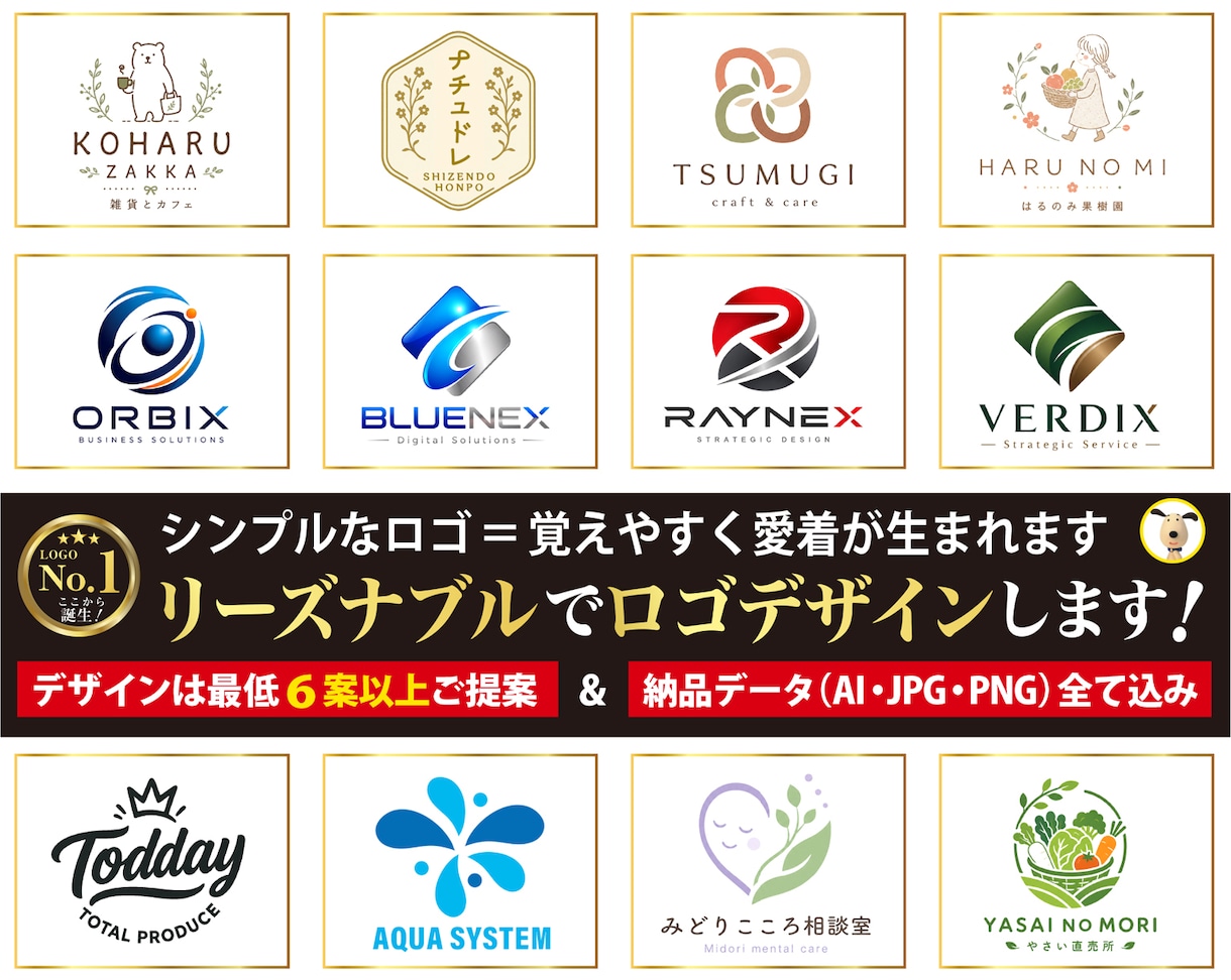 リーズナブルでシンプルなロゴをデザインします 複雑なロゴより、シンプルなロゴ＝覚えやすく愛着が生まれます イメージ1