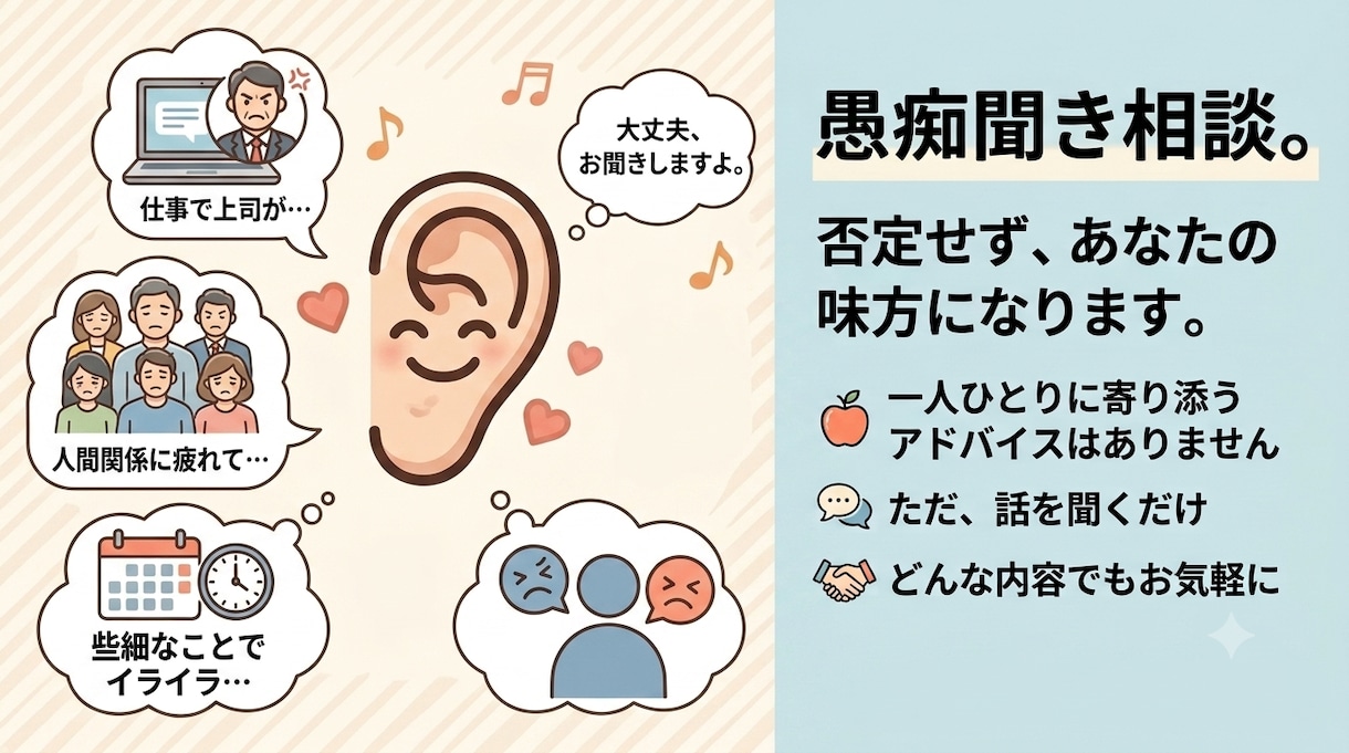なんでもお話聞きます どのような会話の相談でも受けさせていただきます！ イメージ1