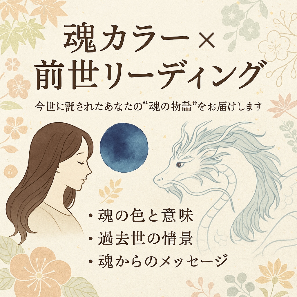 魂カラー×前世リーディングします 今世に託されたあなたの“魂の物語”をお届けします イメージ1