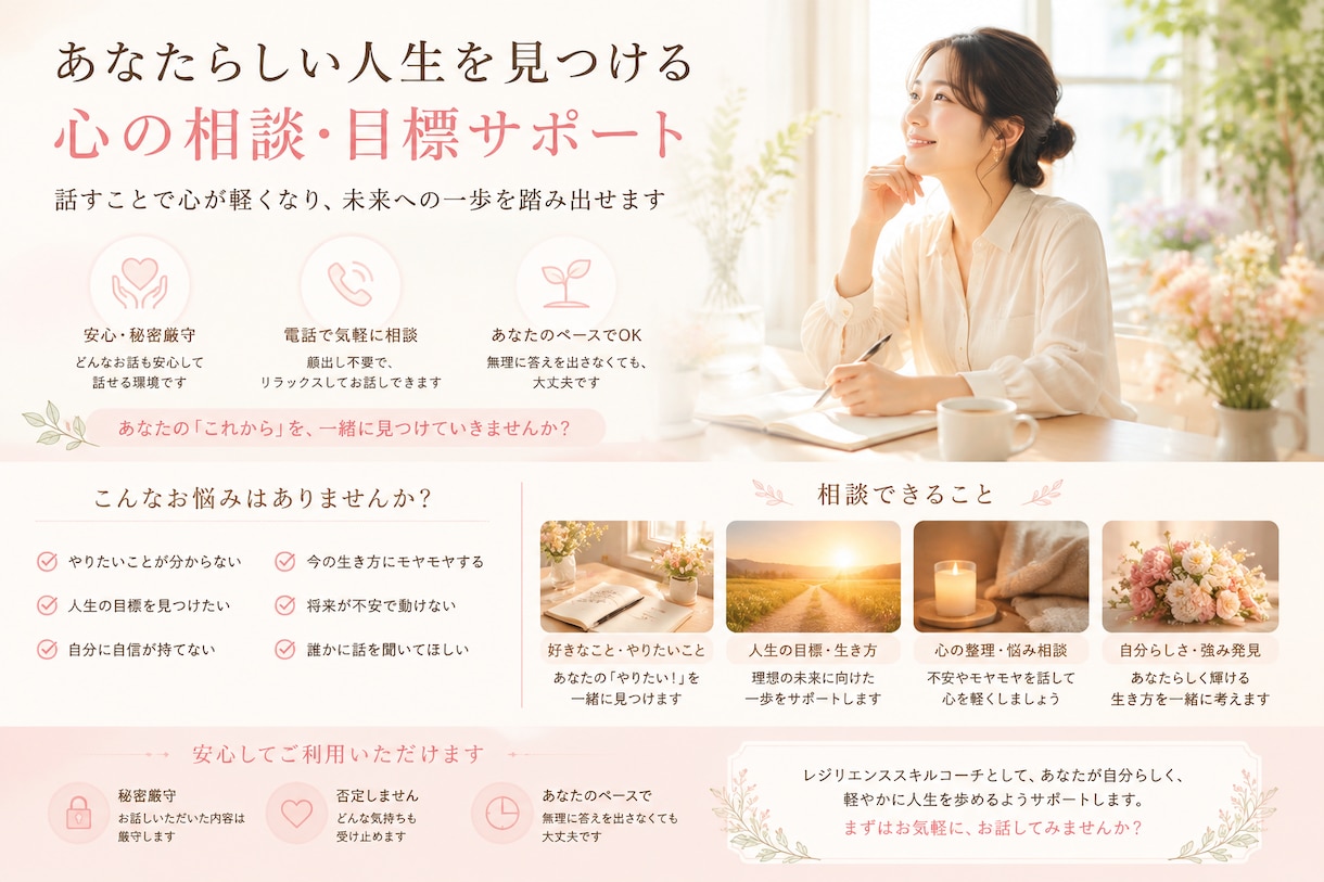 あなたの夢を叶えるためにできることを一緒に考えます あなたらしく★人生を輝かせる時間を一緒にスタートしましょう イメージ3