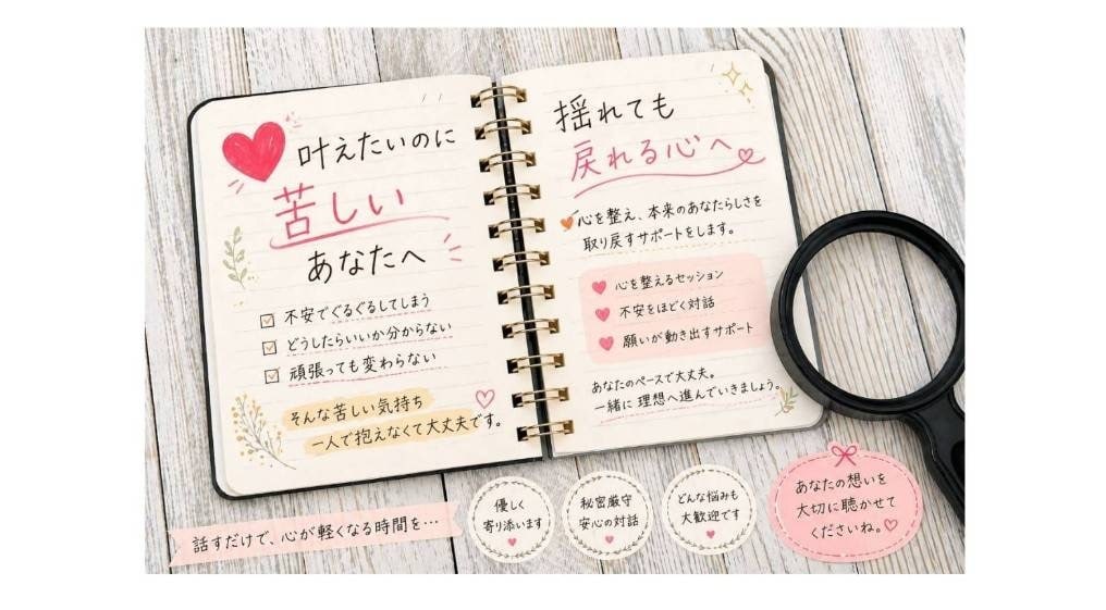 叶わないかもの不安やモヤモヤを一緒に整えます 不安に揺れても「大丈夫♡」に戻れる心へ イメージ1