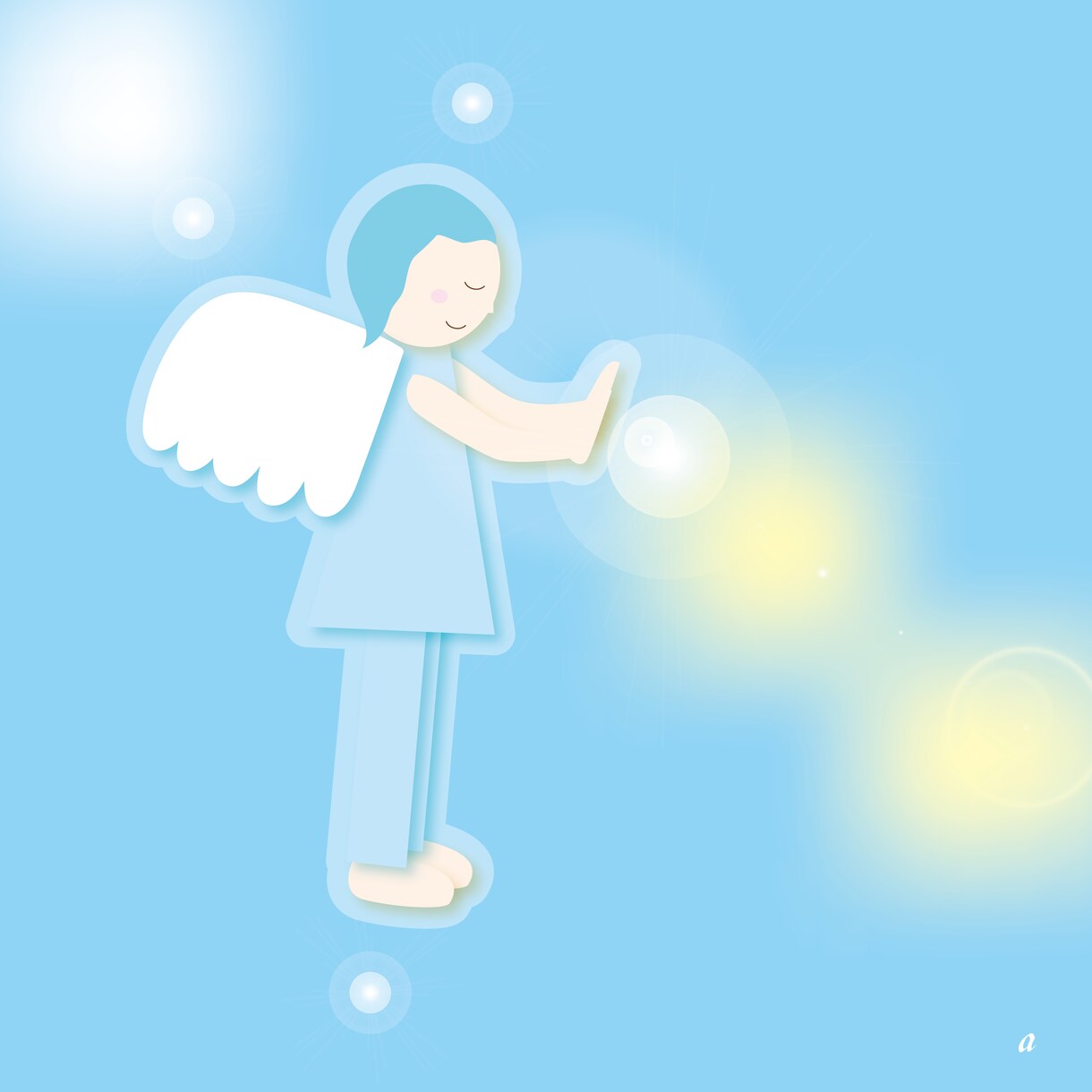 天使と一緒に願望実現！守護天使のイラスト作成します 天使のイラストは携帯の待ち受けや印刷して飾ることが可能です イメージ4