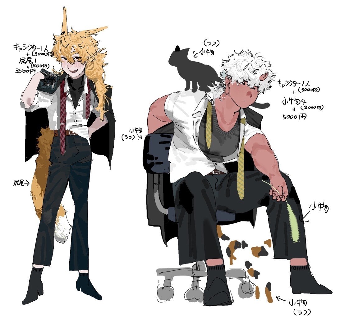 立ち絵を制作します 個性豊かなキャラクターデザインを担当します。 イメージ3