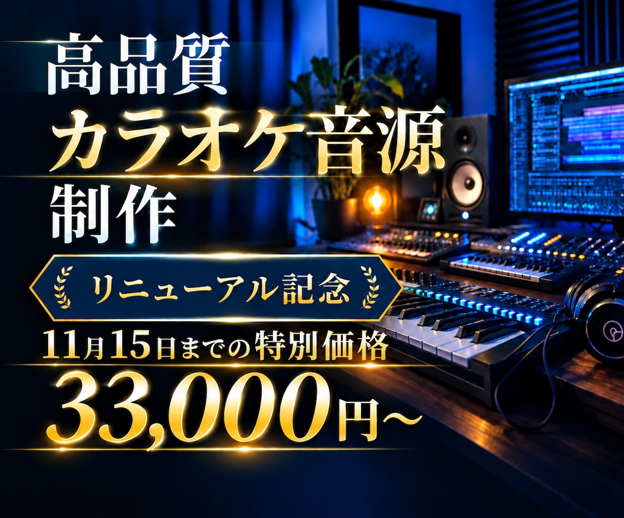 高品質カラオケ音源制作－原曲を細部まで再現します 歌が映えるプロ品質オケで”歌ってみた”がより魅力的に！ イメージ1