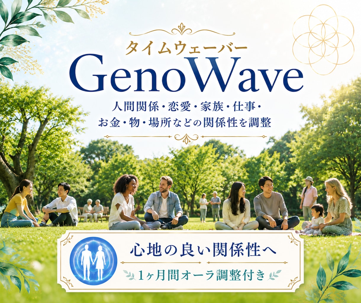 タイムウェーバー・ゲノウェーブ。波動調整も致します 人間関係・恋愛・家族・仕事・物品等の関係性を調整分析致します イメージ1