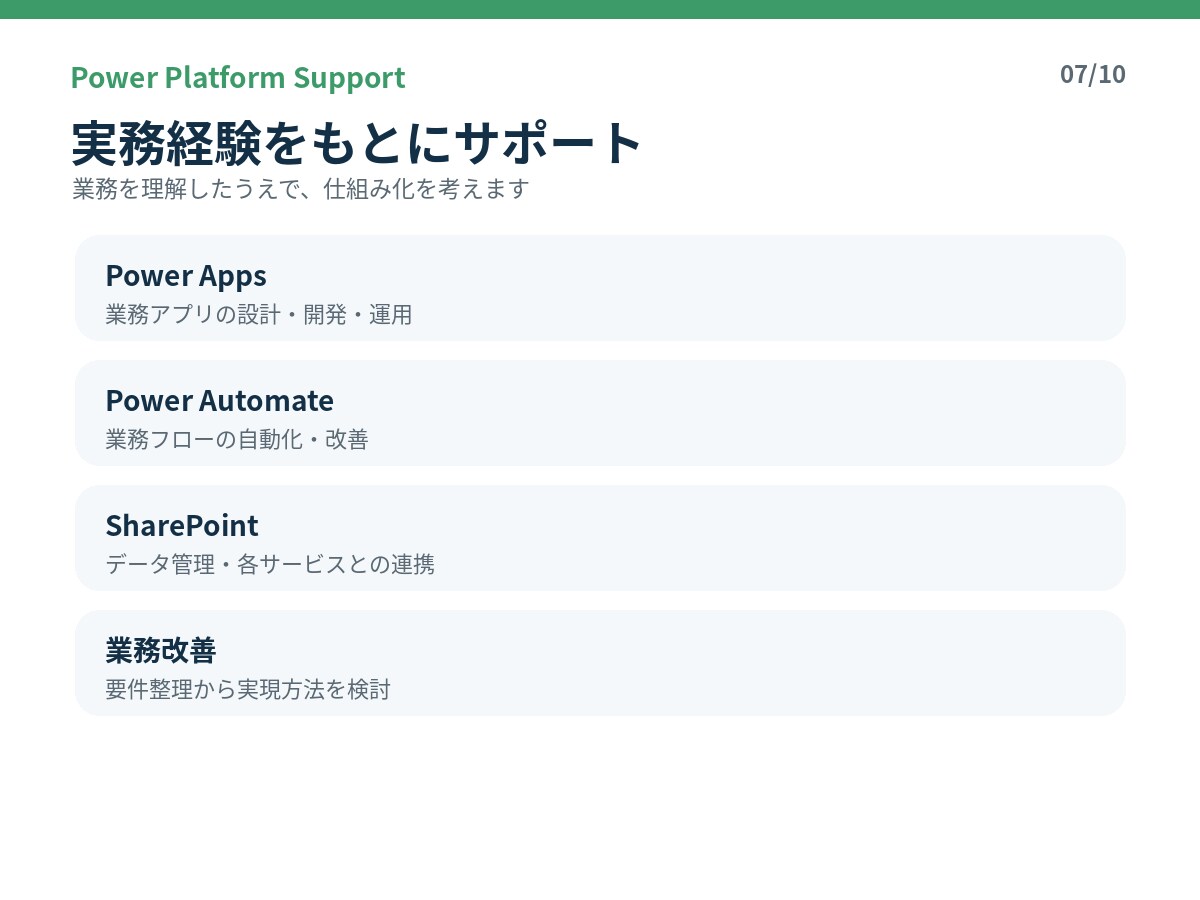 Power Platformの困りごとを解決します Power Apps・Automateの悩みを解決します イメージ7