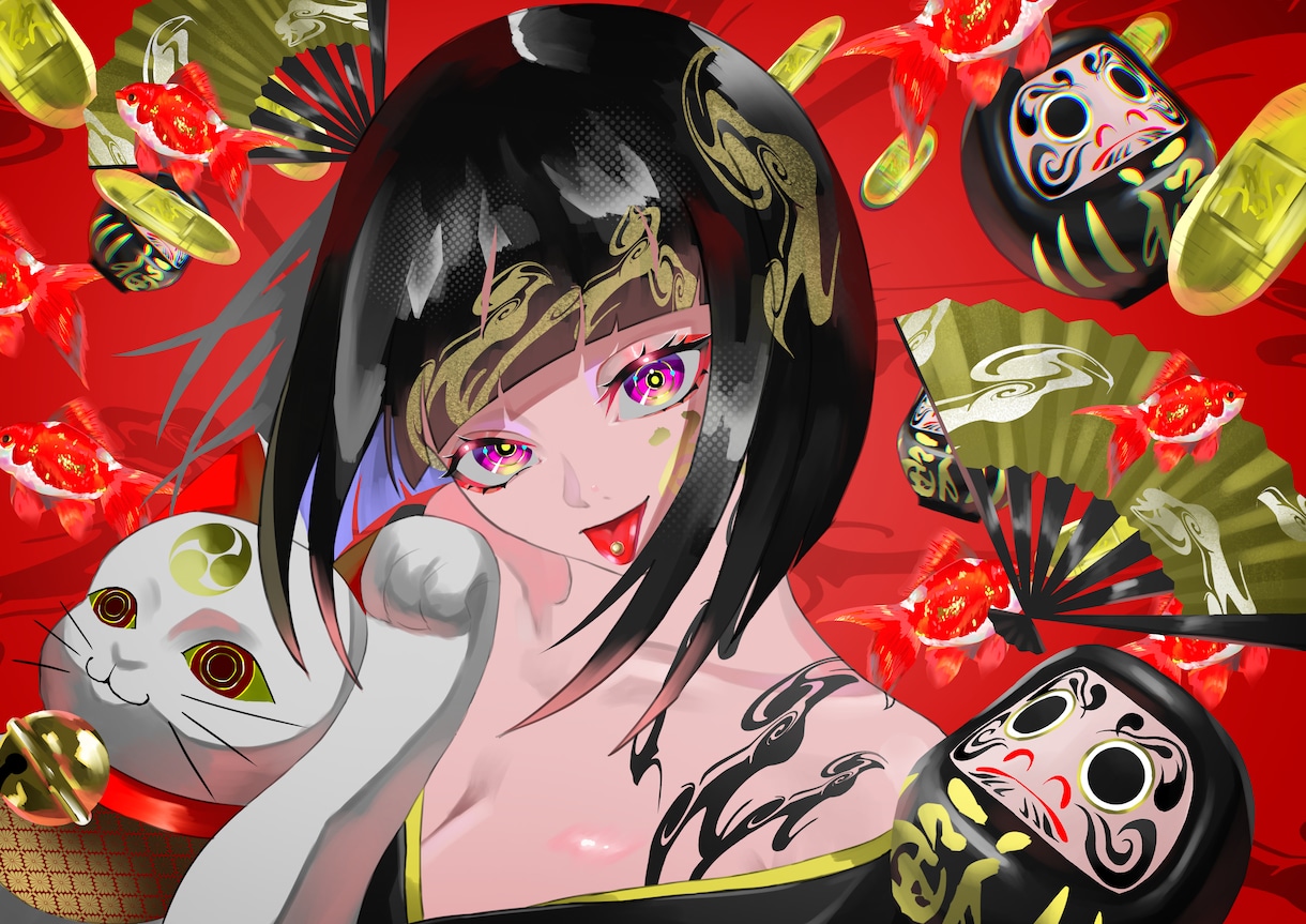 MV・Vtuber・SNS向けイラストを描きます 強い色彩表現で記憶に残る女の子イラストを制作します イメージ5