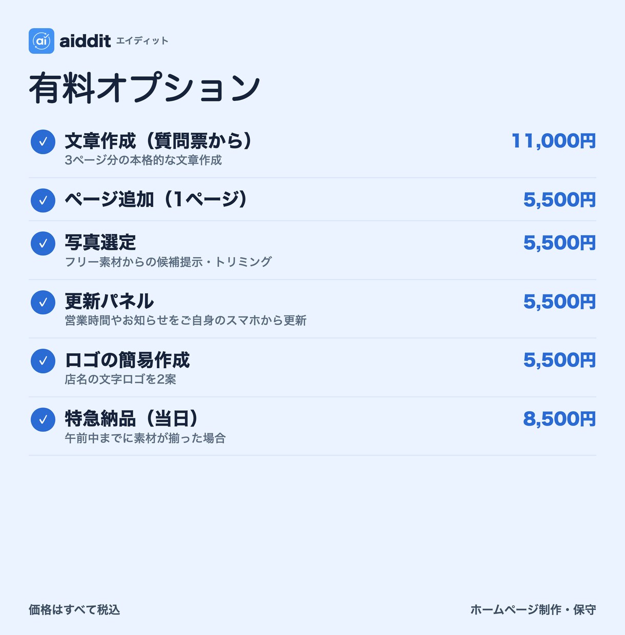 写真とメモだけでお店のHPを最短2日で作ります 文章はこちらで書きます。購入前にトップ案を無料でお見せします イメージ5