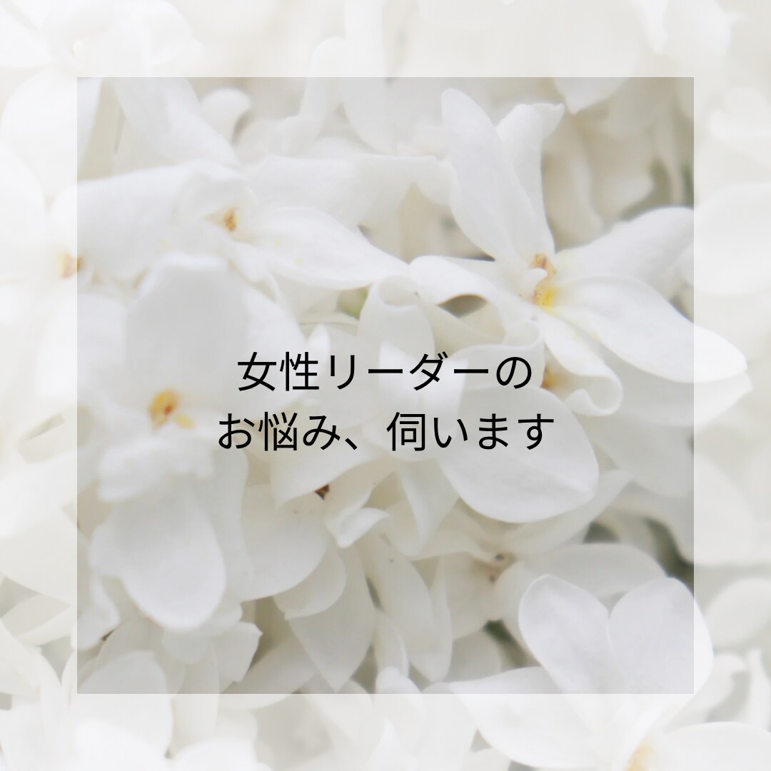 女性リーダーの日々のお悩み・お困り事、お聞きします 社内で話しにくい内容・組織運営の悩み解決に向けてご支援します イメージ1