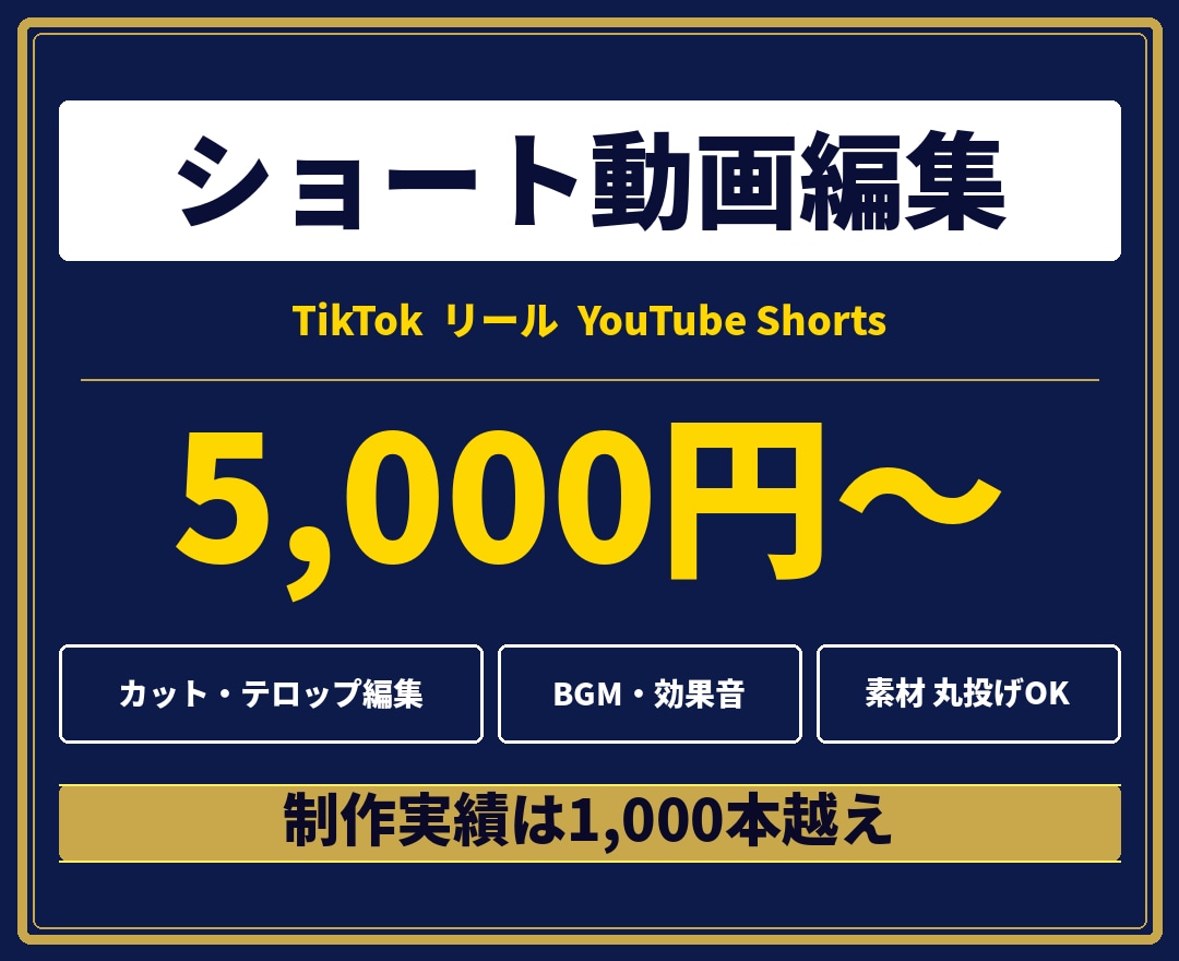 ショート動画1本編集します TikTok・リール・Shortsお任せください！ イメージ1