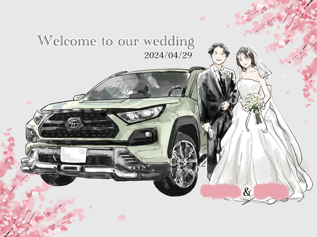 結婚式の似顔絵ウェルカムボード描きます 前撮りしてなくても大丈夫！好きな衣装や表情にチェンジ♪ イメージ6