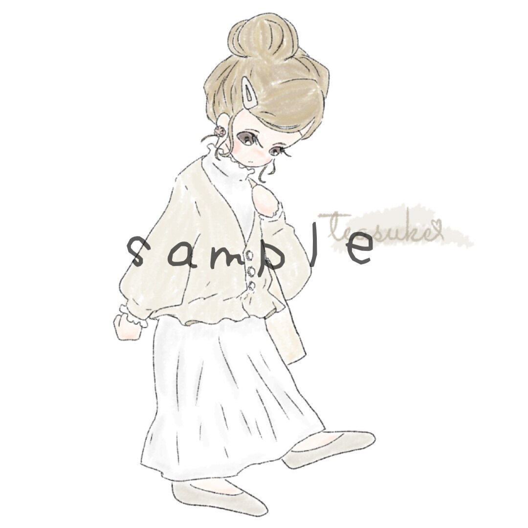 SNSアイコンなどのイラスト描きます きゅるるんおめめのふわっとしたイラスト イメージ2