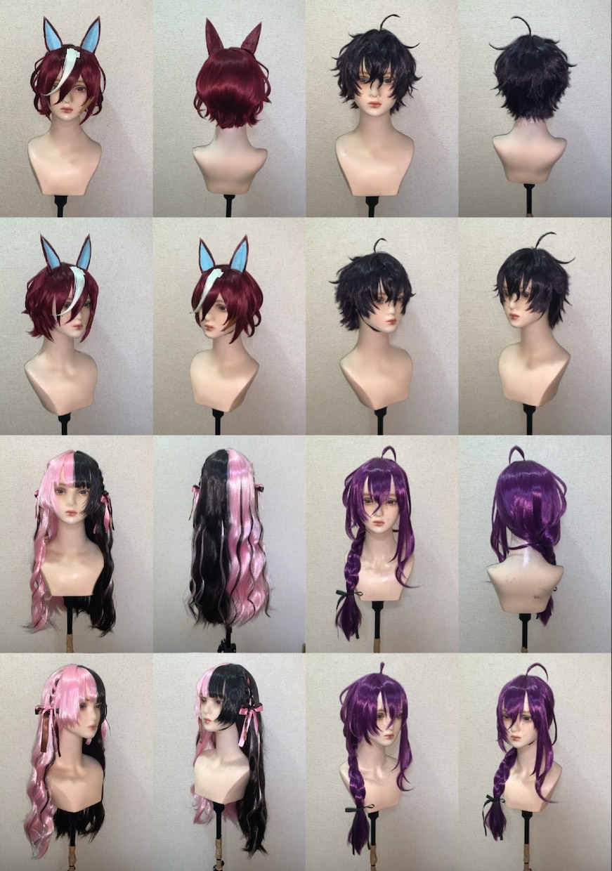 ウィッグオーダー 受付 短納期、低予算対応出来ます シンプルな物から造形ウィッグまで制作可能です！ イメージ8