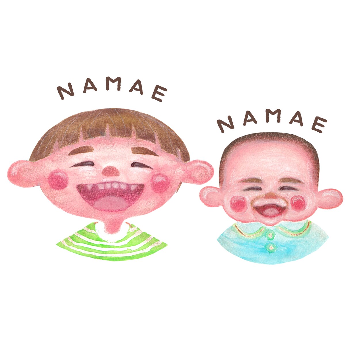 やさしい絵本タッチでこどもの似顔絵かきます アイコンや記念に＊今しかない素敵な笑顔を絵に残そう イメージ5