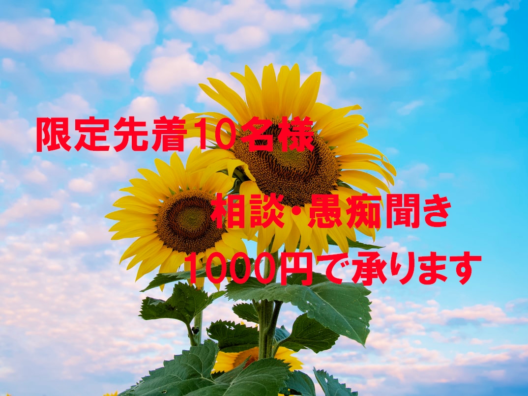 先着10件限定】どんなお話でも真剣に聞きます 相談、愚痴聞き、全て受け入れます イメージ1