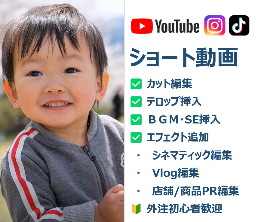 YouTubeや各SNS短尺動画作成します 外注初心者の方も大歓迎！編集実績100本以上！ イメージ1