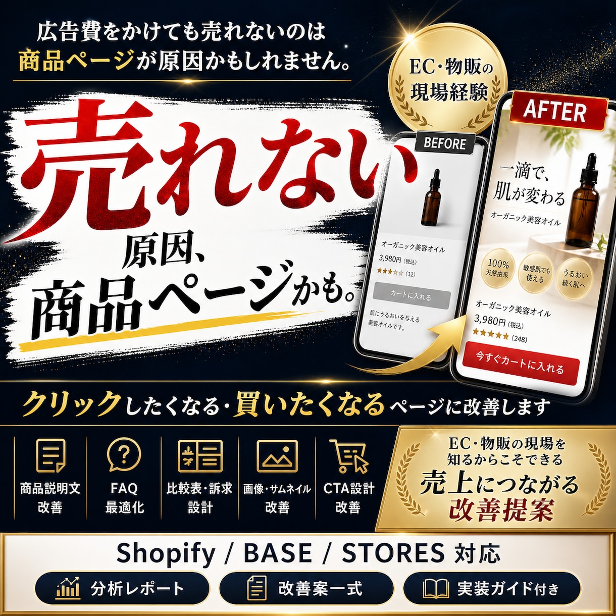EC年商3億経験者が売れない商品ページを改善します 広告費をかけても売れない原因は、商品ページにあるかも。 イメージ1