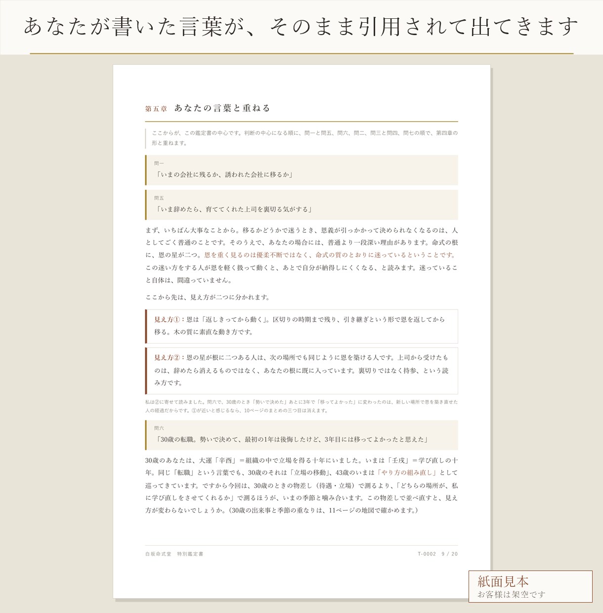 あなたの言葉が入る四柱推命の鑑定書を書きます 生年月日だけでなく、あなたの悩みの言葉から書く一冊 イメージ2