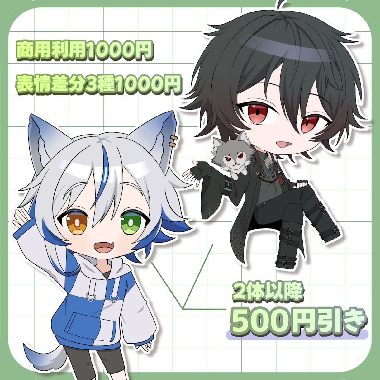 高クオリティでかわいい！SDイラスト制作します 実績作りの為、数量のみ安価で受付中！ イメージ2
