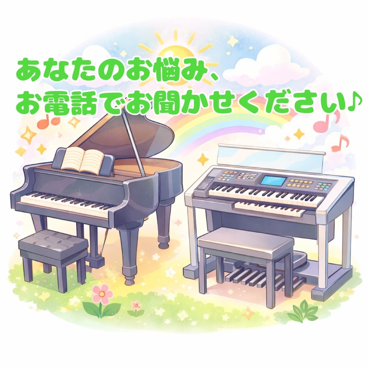 あなたのお悩み、お電話で聞きます ピアノやエレクトーンの練習でお困りはございませんか？ イメージ1