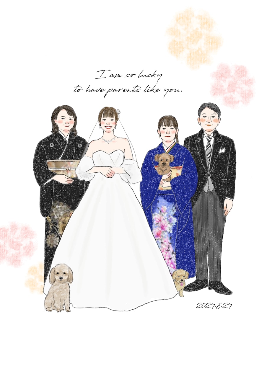 受注制作／６名似顔絵描きます 結婚式の両親贈呈品に選ばれています！！ イメージ7