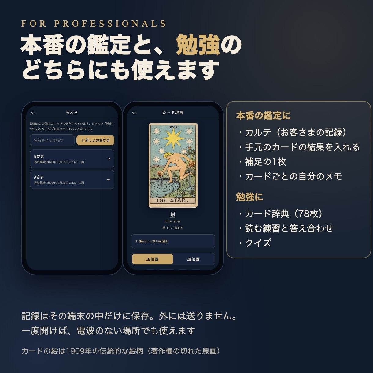 占い師向け本格タロット鑑定アプリを納品します 展開法11種・鑑定書PDF・カルテ｜先着5名3,000円 イメージ4