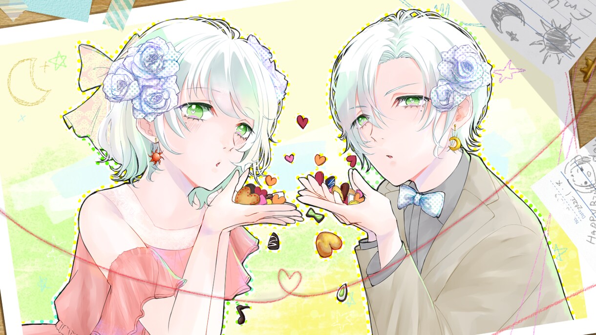 歌ってみた等の動画サムネイルイラスト作成します 歌ってみた等歌い手さんの活動のお手伝いいたします！ イメージ5
