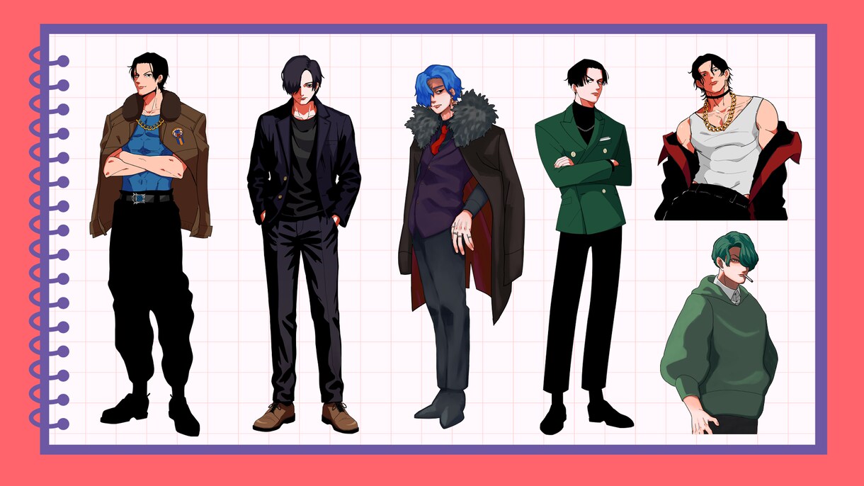 TRPG・創作キャラなど男性立ち絵お描きします 用途に合わせて作成させていただきます。 イメージ2