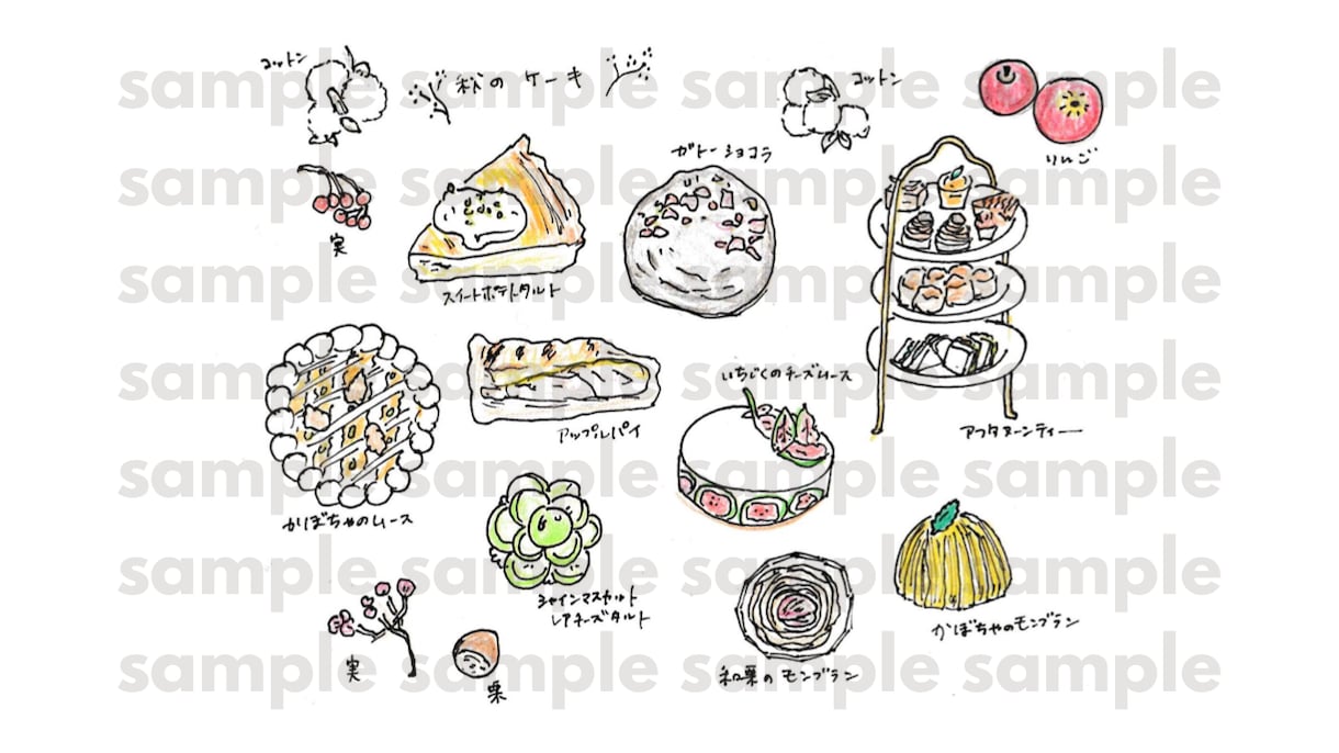手書きで味のある食べ物のイラスト描きます あなたの想い出や商品をイラストに残しませんか？ イメージ2