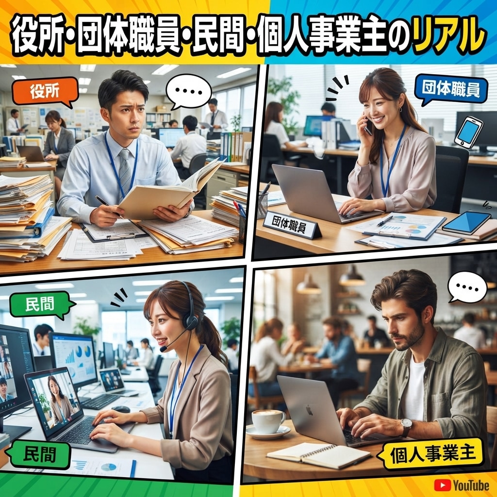 役所・団体職員・民間・個人事業主のリアルを伝えます 世間一般とのギャップ等も伝え、ご依頼者様の考えに沿います イメージ1
