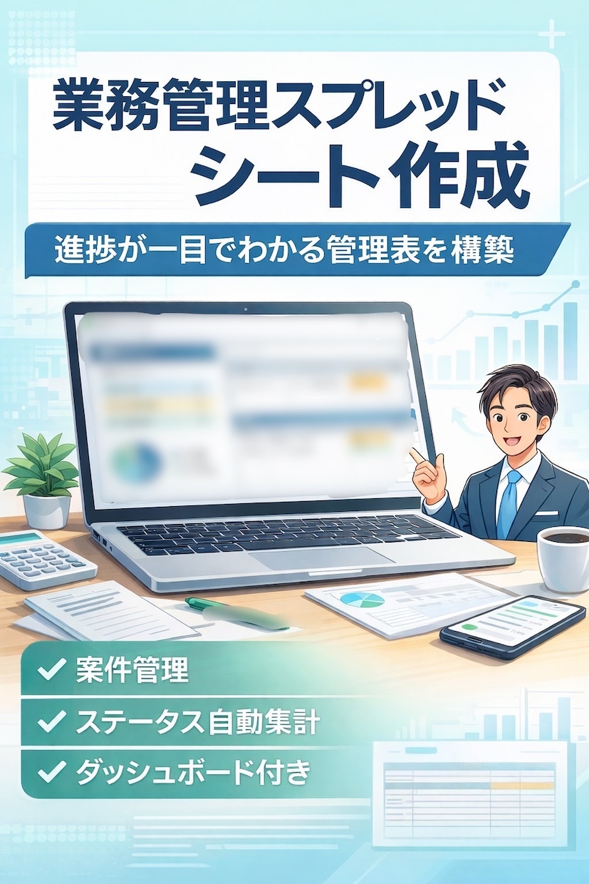 業務管理用スプレッドシート作成しますます 進捗が一目でわかる管理シートを構築 イメージ1