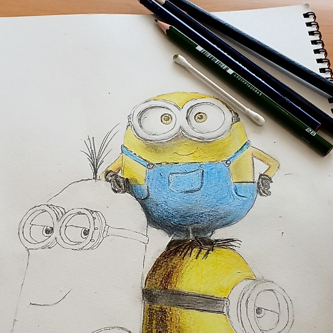 色鉛筆で描く心の色を載せて笑顔になる絵を描きます 眺める度に笑顔になれる絵 他にはない手書きならではの一枚 イメージ3