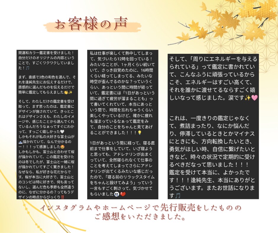 オリジナル開運和カラー鑑定書を作成します あなただけのオリジナル【開運和カラー鑑定書】 イメージ6