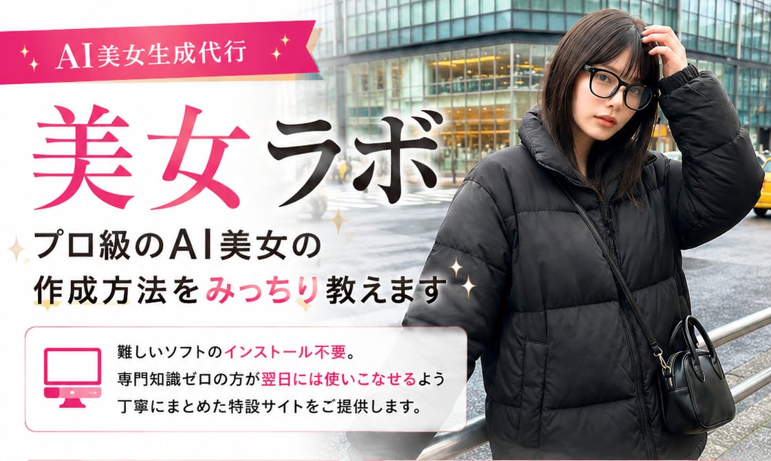 プロ級のAI美女の作成方法をみっちり教えます 開設記念特典｜今だけ無料サポート付き イメージ1