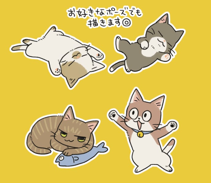 猫さんをキャラクター化します オリジナルグッズ・SNSアイコン・思い出作りにも◎ イメージ3