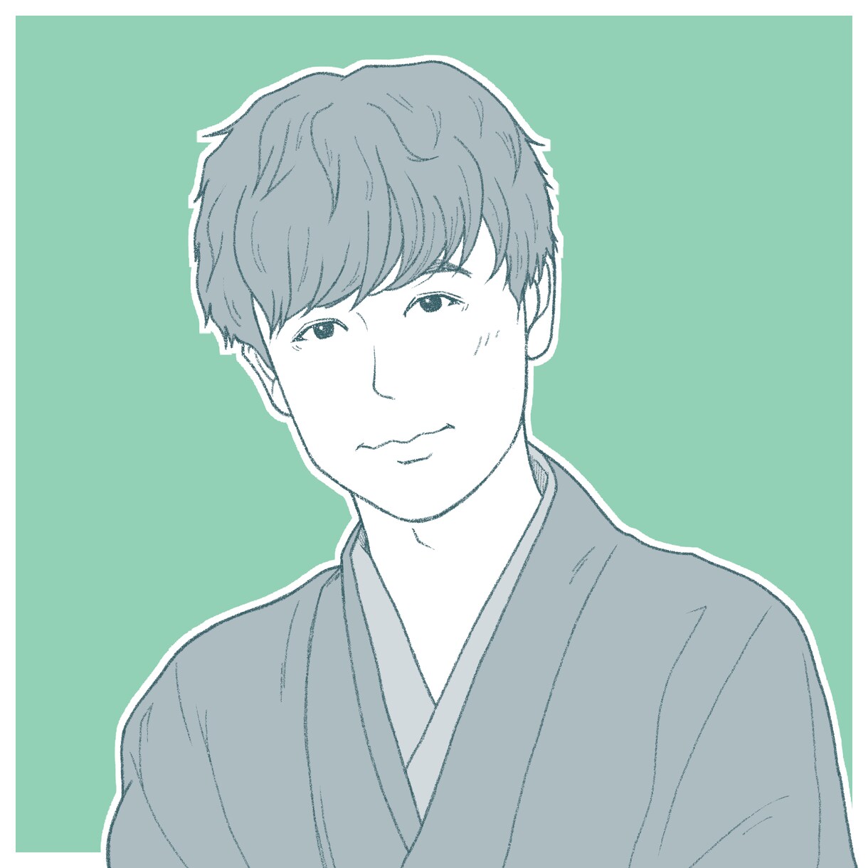 お写真から【青年漫画風似顔絵】をお描きします ♬単色／SNSアイコンやプレゼントに♬ イメージ1