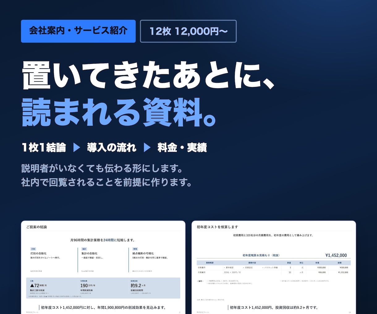 会社案内・サービス紹介資料を作ります 初回商談で置いてこられる形に整えます イメージ1