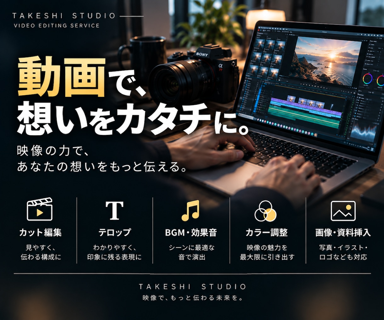 想いや魅力が伝わるPR動画を制作します シネマティックな映像で、伝えたい魅力を印象的に届けます イメージ1