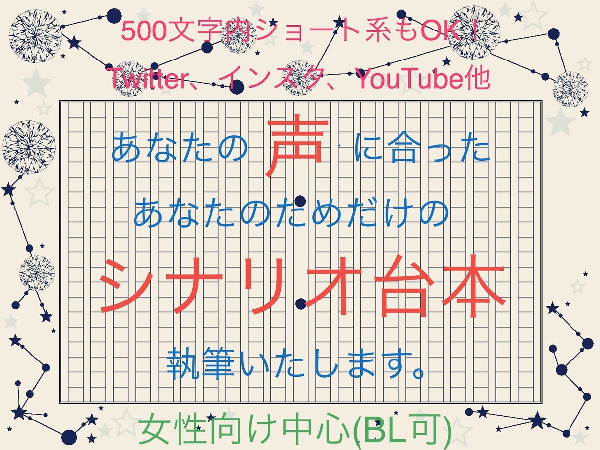 あなたのためだけのシナリオ台本を執筆いたします あなたの声に合った、あなたのためだけのシナリオを執筆します イメージ1