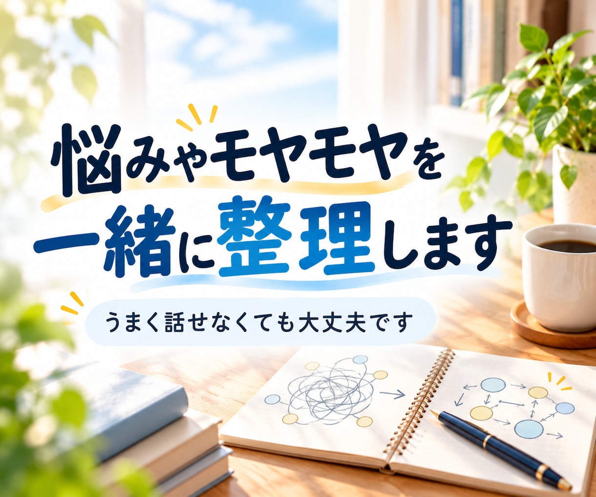 悩みやモヤモヤを一緒に整理します うまく話せなくても、まとまっていなくても大丈夫です イメージ1