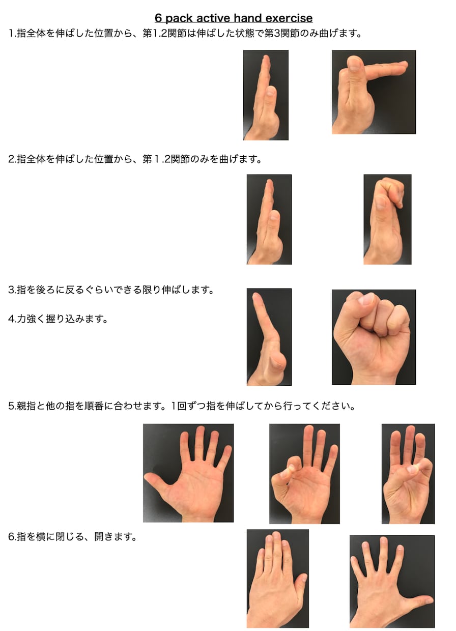 ハンドセラピーで使用する自主訓練用紙を作成します 貴方に変わって面倒な自主訓練用紙の作成を行います イメージ1