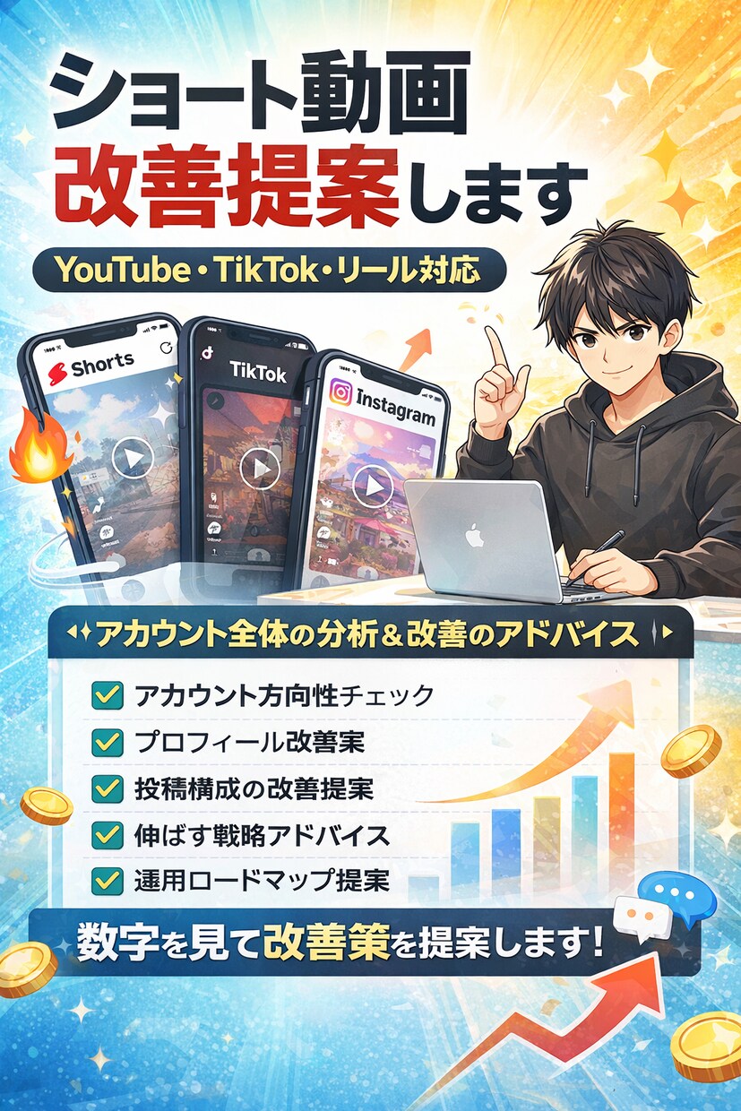 ショート動画改善提案します Instagram・YouTube・TikTok・リール対応 イメージ1